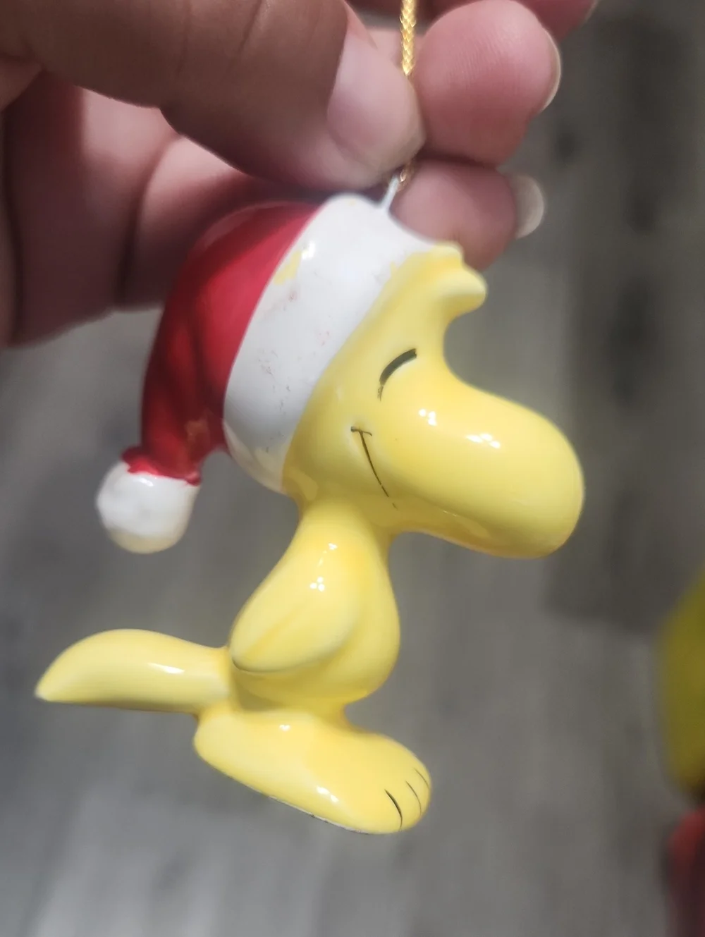 Christmas Woodstock Ceramic Ornament Vintage